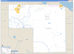 Hendry County, FL Wall Map Zip Code Basic Style 2026
