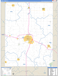 Henry County, IA Wall Map Zip Code Basic Style 2026