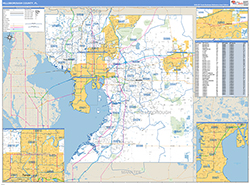 Hillsborough County Wall Map Basic Style 2026