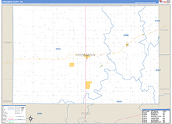 Hodgeman County, KS Wall Map Zip Code Basic Style 2026