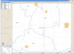 Howard County, IA Wall Map Zip Code Basic Style 2026