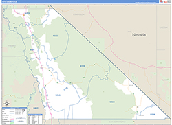 Inyo County, CA Wall Map Zip Code Basic Style 2026