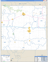Iowa County, IA Wall Map Zip Code Basic Style 2026