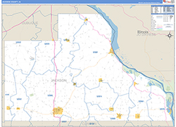 Jackson County, IA Wall Map Zip Code Basic Style 2026