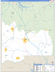 Johnson County, IL Wall Map Zip Code Basic Style 2026