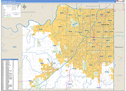 Johnson County Wall Map Basic Style 2026
