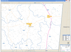 Kemper County, MS Wall Map Zip Code Basic Style 2026
