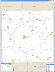 Keokuk County, IA Wall Map Zip Code Basic Style 2026