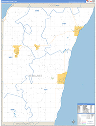 Kewaunee County, WI Wall Map Zip Code Basic Style 2026