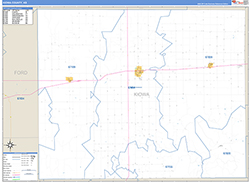 Kiowa County, KS Wall Map Zip Code Basic Style 2026