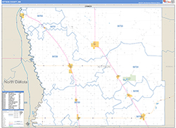 Kittson County, MN Wall Map Zip Code Basic Style 2026