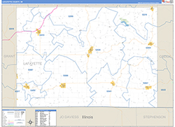 Lafayette County, WI Wall Map Zip Code Basic Style 2026