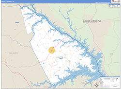 Lincoln County, GA Wall Map Zip Code Basic Style 2026