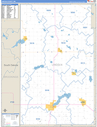 Lincoln County, MN Wall Map Zip Code Basic Style 2026