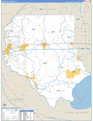LivingstonParish (County), LA Wall Map Zip Code Basic Style 2026