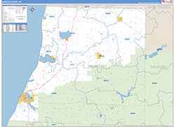 Manistee County, MI Wall Map Zip Code Basic Style 2026