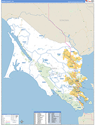 Marin County Wall Map Basic Style 2026