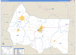 Marion County, KY Wall Map Zip Code Basic Style 2026