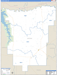 McCone County, MT Wall Map Zip Code Basic Style 2026