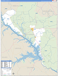 McCormick County, SC Wall Map Zip Code Basic Style 2026