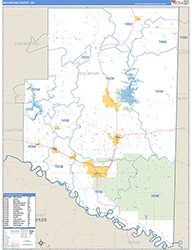 McCurtain County, OK Wall Map Zip Code Basic Style 2026