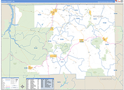 McKean County, PA Wall Map Zip Code Basic Style 2026