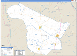 McLean County, KY Wall Map Zip Code Basic Style 2026