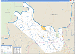 Meade County, KY Wall Map Zip Code Basic Style 2026