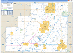 Medina County, OH Wall Map Zip Code Basic Style 2026