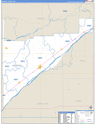 Merrick County, NE Wall Map Zip Code Basic Style 2026