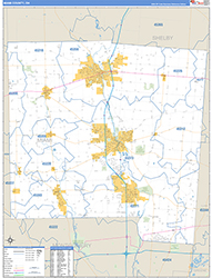 Miami County, OH Wall Map Zip Code Basic Style 2026