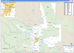 Missoula County Wall Map Basic Style 2026