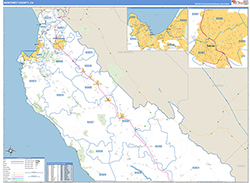 Monterey County Wall Map Basic Style 2026