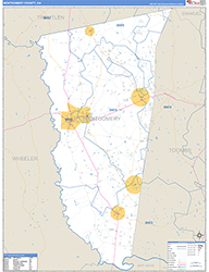 Montgomery County, GA Wall Map Zip Code Basic Style 2026
