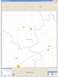 Morton County, KS Wall Map Zip Code Basic Style 2026