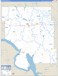 Mountrail County, ND Wall Map Zip Code Basic Style 2026