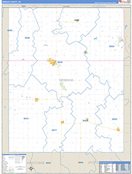Nemaha County, KS Wall Map Zip Code Basic Style 2026