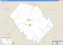 Nicholas County, KY Wall Map Zip Code Basic Style 2026