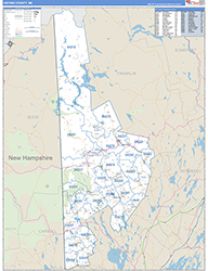 Oxford County, ME Wall Map Zip Code Basic Style 2026