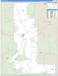 Park County, MT Wall Map Zip Code Basic Style 2026