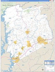 Pickens County, SC Wall Map Zip Code Basic Style 2026