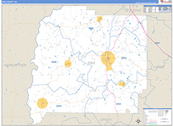 Pike County, GA Wall Map Zip Code Basic Style 2026