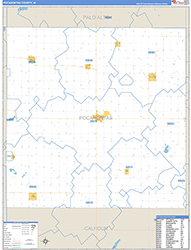 Pocahontas County, IA Wall Map Zip Code Basic Style 2026