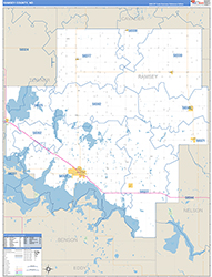 Ramsey County, ND Wall Map Zip Code Basic Style 2026