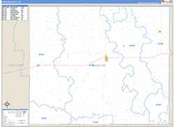 Rawlins County, KS Wall Map Zip Code Basic Style 2026