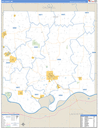 Ray County, MO Wall Map Zip Code Basic Style 2026