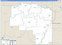 Richland County, MT Wall Map Zip Code Basic Style 2026