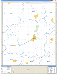 Rock County, MN Wall Map Zip Code Basic Style 2026