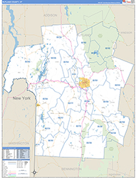 Rutland County, VT Wall Map Zip Code Basic Style 2026