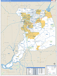 Sacramento County Wall Map Basic Style 2026